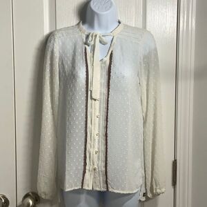 Matilda Jane Swiss Dot Renae Blouse with tie at neck size‎ XS